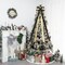 Christmas Tree Topper Bow, 53x13 Inches Large Christmas Bow with Glitter Streamer, Decorative Ribbon Bows for Xmas Tree Wreath Door Festival Home Decor(Black & Gold)